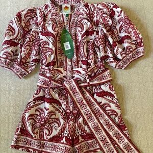 Farm Rio Off-White Tropical Cameo Organic Cotton Romper